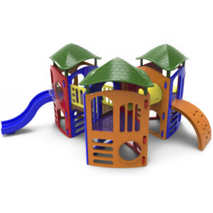 Playground Big Star III Com Ponte Escorregador Em Tubo E Telhado