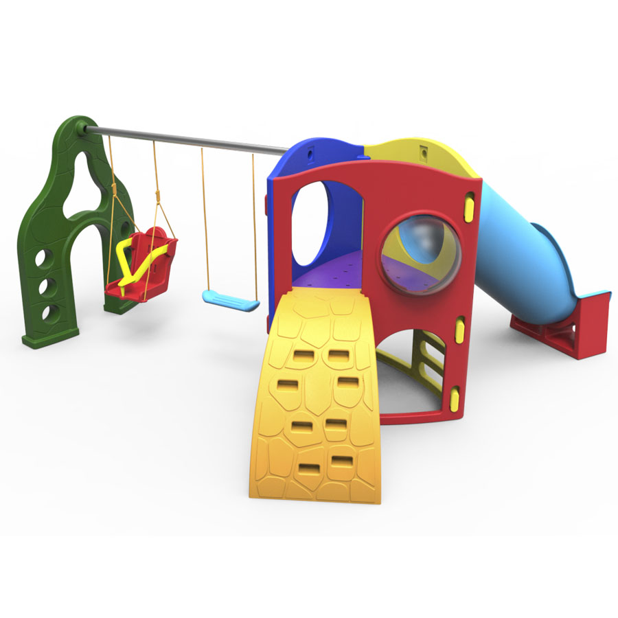 Playground Aventura Com Tubo I Com Balanço Com Acessibilidade