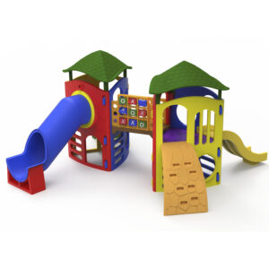 Playground Aventura Com Tubo II Com Jogo Da Velha E Telhados