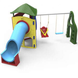 Playground Aventura Com Tubo I Com Balanço Acessível Com Acessibilidadev E Telhados