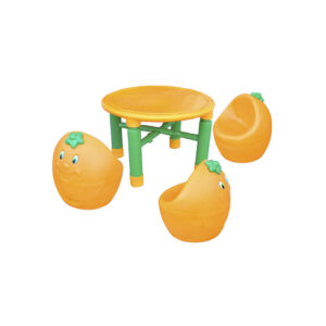 Conjunto Mesas E Banqueta Laranja