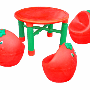 Conjunto Mesas  E Banqueta Morango
