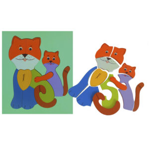 Quebra Cabeça Luxo Gato Com Filhotes 